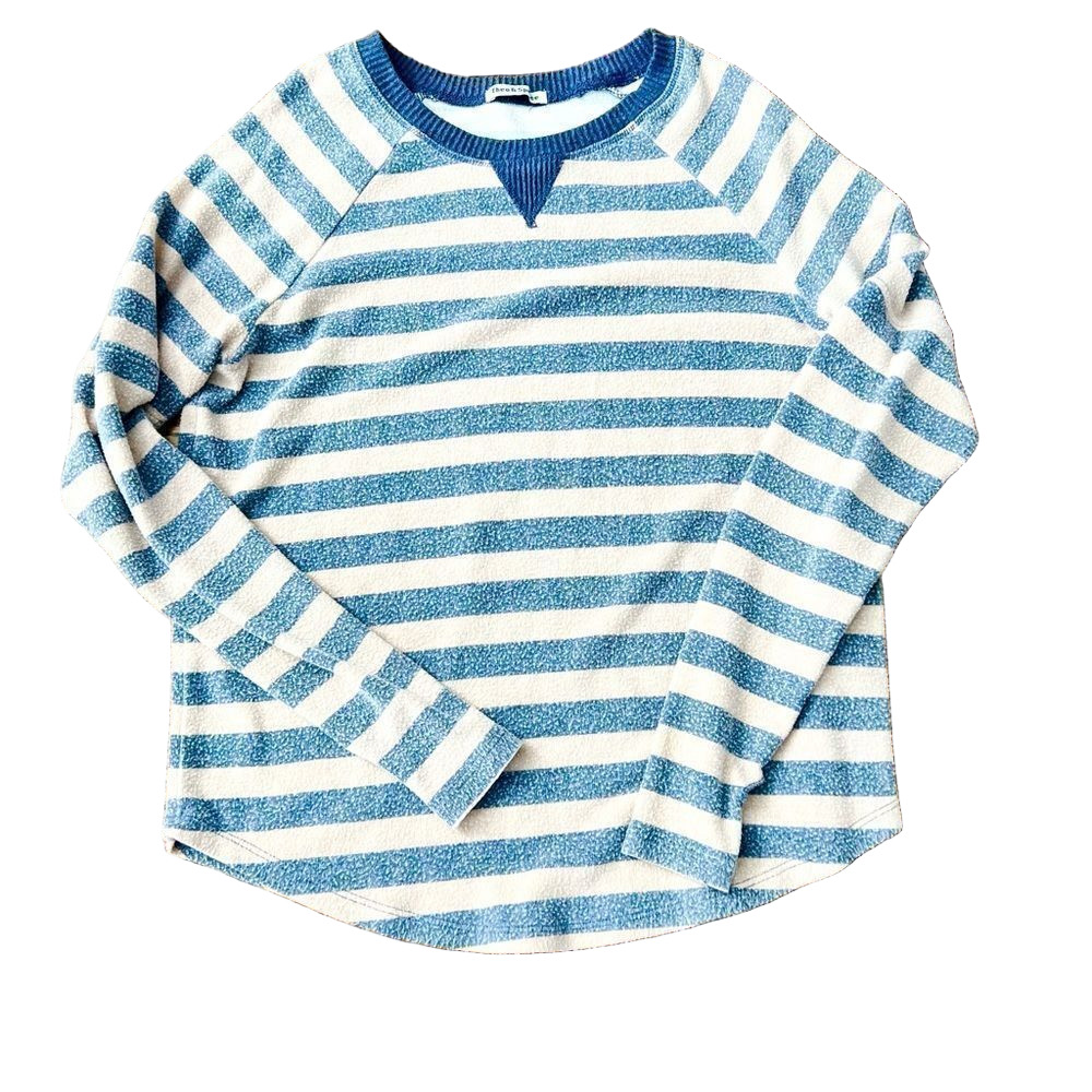 Theo & Spence Cozy Striped Shirt with Thumb Holes - Small